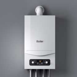 Gas water boiler on wall. 3d render